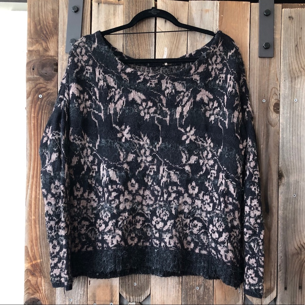 Fuzzy Black Free People Sweater Size S